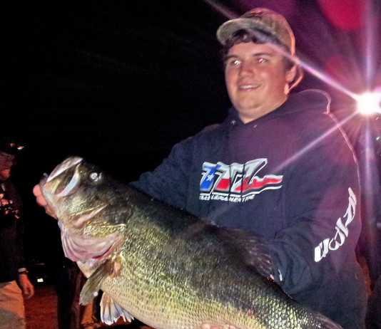 Colin Pack, of Round Rock, caught Toyota ShareLunker 548 on March 27 from Lake Austin.