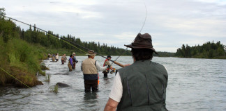 Alaska, like Texas, can get crowded on good fishing days.